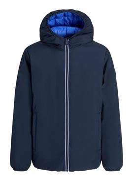 Retorna apenas a tradução para o português desta frase: Casaco Jack and Jones Brook reversível azul para homem.