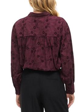 Camisa Vila Visimone granate para mulher.