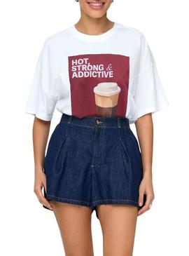 Camiseta Only Vivvi branca para mulher