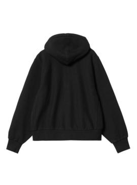 Moletom com zíper Carhartt preto para mulher.