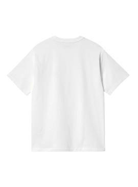 Camiseta Carhartt American Script branca para mulher.