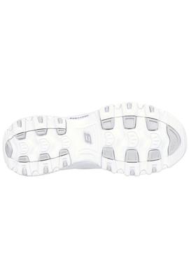 Tênis Skechers D Lites branco para mulher.