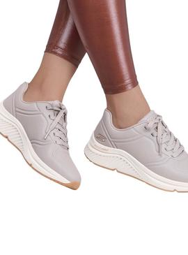 Sapatilhas Skechers Arch Bobs cinza para mulher.