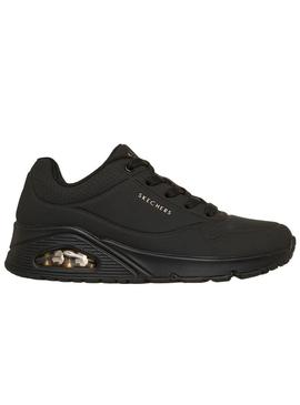 Sapatilhas Skechers Uno preto para mulher.