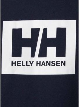 Camiseta Helly Hansen Box azul marinho para homens.