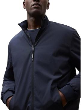 Jaqueta bomber Ecoalf Jaime azul marinho para homens.