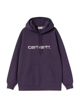 Moletom com capuz Carhartt roxo para mulher.