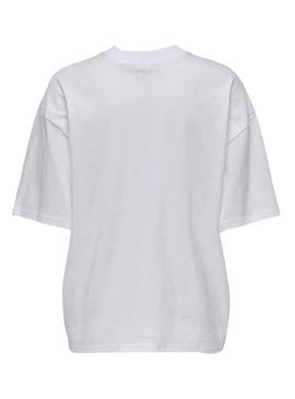 Camiseta Only Riri branca para mulher.