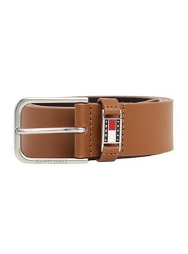 Cinto Tommy Jeans Scanton marrom para homem.