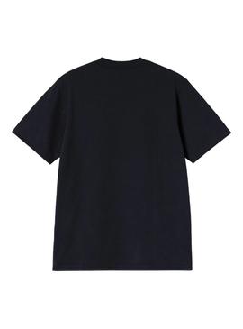 Camiseta Carhartt University azul marinho para homem.