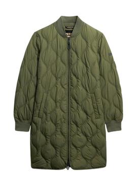 Parka Superdry Quilted verde para mulher.