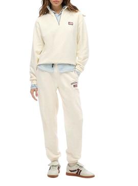 Jogger Superdry Athletic bege para mulheres