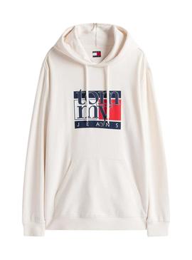 Moletom Tommy Jeans Flag branco para homem