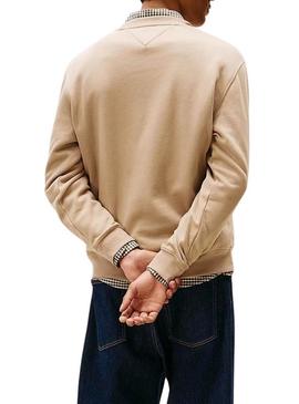 Camisola Tommy Jeans Crew bege para homem