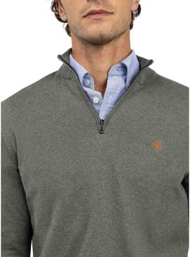 Camisola El Ganso com gola verde para homem.