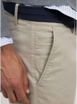 Calça chinesa El Ganso bege slim fit para homem.