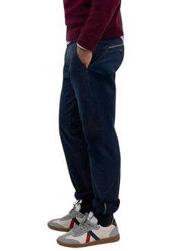 Calça chinesa El Ganso azul marinho slim fit para homem.