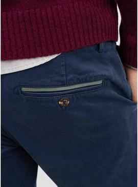 Calça chinesa El Ganso azul marinho slim fit para homem.