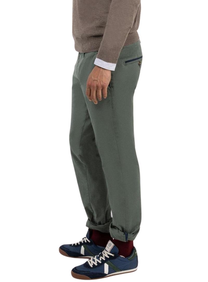 Calça chinesa O Ganso verde slim fit para homem
