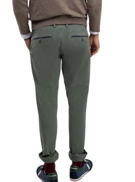 Calça chinesa O Ganso verde slim fit para homem