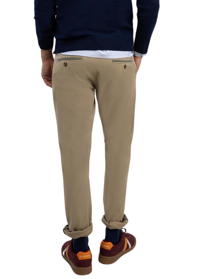 Calça chinesa El Ganso cáqui slim fit para homem