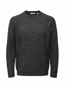 Camiseta Only and Sons Thomas regular cinza escuro para homem