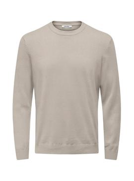 Camisola Only and Sons Holger em bege para homem