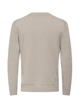 Camisola Only and Sons Holger em bege para homem