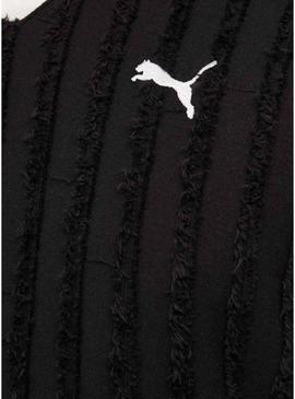 Camisa Polo Puma T7 Relaxada preta para homem.