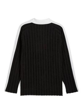 Camisa Polo Puma T7 Relaxada preta para homem.