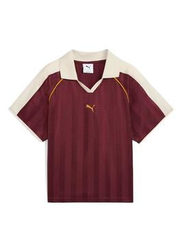 Camiseta Puma T7 Football grená para mulher.