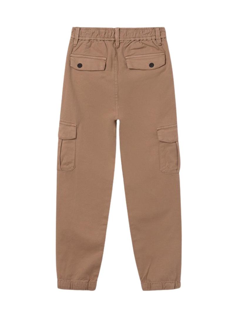 Calça cargo Mayoral em tons de tostado para menino.
