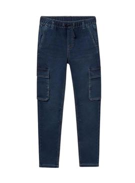 Calça Mayoral soft denim jogger escuro menino