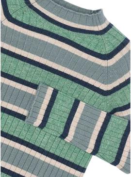 Camisola Mayoral verde com decote em V para menina