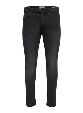 Calça jeans Only and Sons Loom preta para homem
