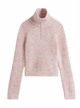 Camisola Tommy Jeans Zip rosa para mulher