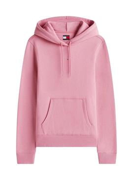 Moletom Tommy Jeans Linear Hoodie rosa para mulher