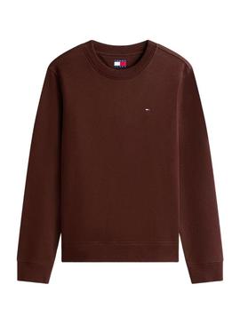 Moletom Tommy Jeans Flag marrom para mulher.