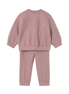 Fato de treino rosa acolchoado Mayoral para bebé