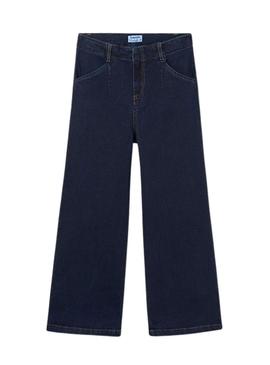 Calça de ganga Mayoral com pernas largas para meninas.