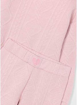 Conjunto de moletom cor de rosa acolchoado da Mayoral para menina.