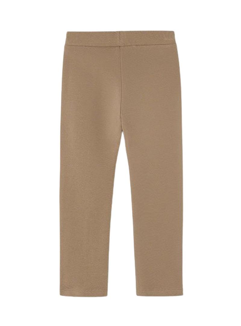 Leggings de pelúcia Mayoral em camelo para menina.