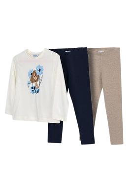 Conjunto Mayoral camisa e 2 leggings para menina.