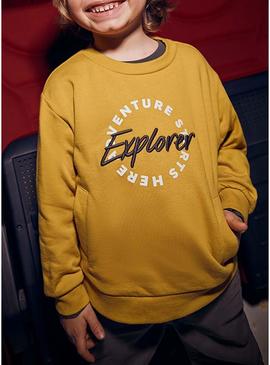 Moletom Mayoral bordado mostarda para menino