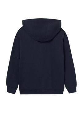 Blusa com capuz Mayoral bordada marinha para menino