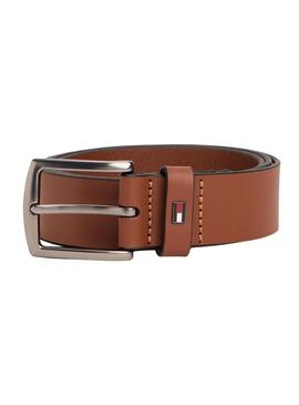 Cinto de couro Tommy Hilfiger Denton com logo de camelo para homem.
