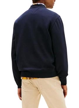 Camisola Tommy Hilfiger Small Crest azul marino para homem.