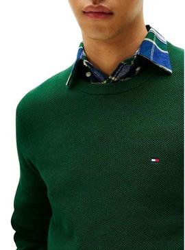 Camisa Tommy Hilfiger Essential Structure verde para homem