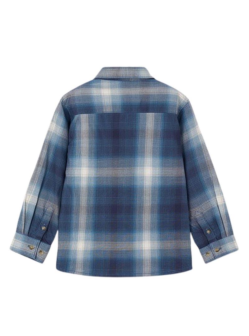 Camisa Mayoral xadrez azul marinho para menino