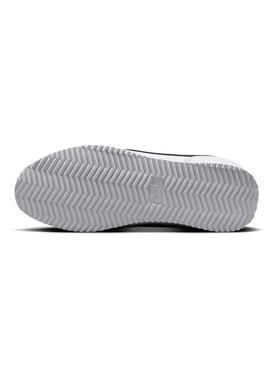 Tênis Nike Cortez para crianças, branco e preto, para meninos e meninas.